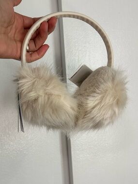 Divided Cream Faux Fur Ear Muffs